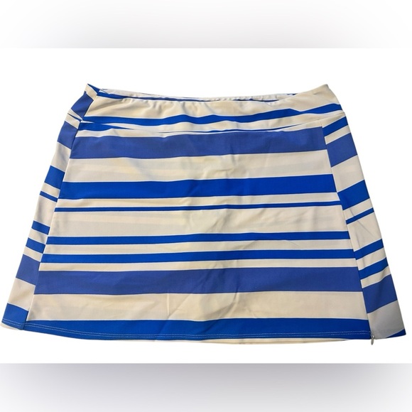 Jude Connally Morgan Skort Stripes Blue and White Side Zipper Size Medium Tennis - Picture 1 of 6